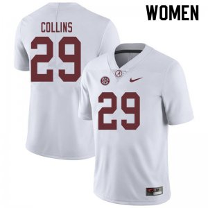 NCAA Women's Alabama Crimson Tide #29 Michael Collins Stitched College 2019 Nike Authentic White Football Jersey GX17Q73AF